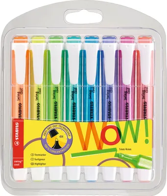 Produktbild von Textmarker - STABILO swing cool - 8er Pack - mit 8 verschiedenen Farben