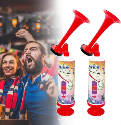 Productafbeelding van Luchtdruk fanfare - Signaalhoorn pomp - Feestelijke aankondiging - Handmatige bediening - 22 EU - Roze