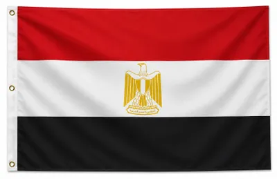 Produktbild von XXL Flagge Ägypten 250 x 150 cm Fahne mit 3 Ösen 100g/m² Stoffgewicht Hissfahne Hissflagge Gartenfahne Dekoration WM Fussball Fan