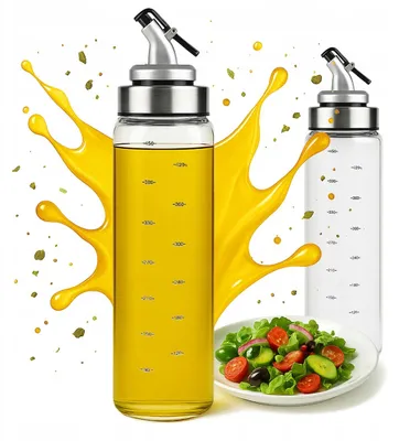 Produktbild von 2 x 0,5-l-Dosierer mit Waage für Öl, Soßen, Essig, Glasbehälter