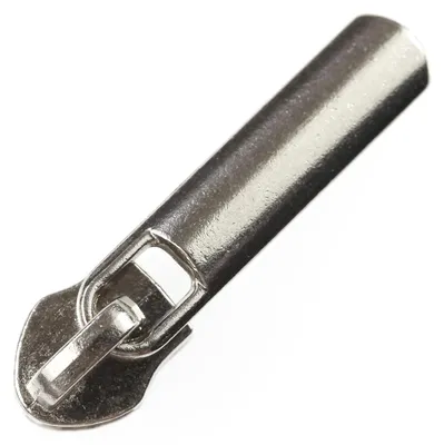 Zipper für Spiralreißverschluss silber matt