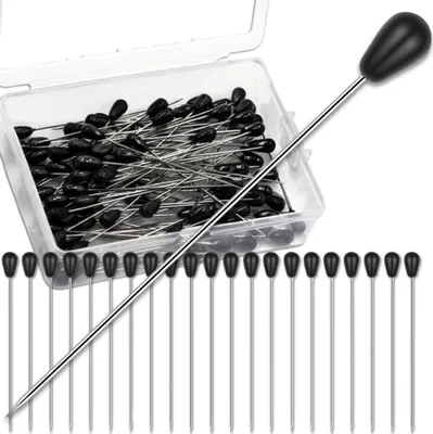 Immagine prodotto di EDIBAZZAR | Spilli da sarto con testa a goccia, 55 mm, set da 50 pezzi