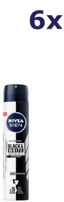 Produktbild von 6x Nivea Deospray Men XXL – Invisible Black & White Original Antitranspirant 200 ml