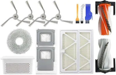 Imagen del producto de Compatible con robots aspiradores DJI: kit de piezas de repuesto que incluye cepillos de aspiración, filtros, paños, bolsas para el polvo y cubiertas protectoras