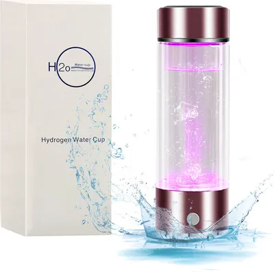 Image de Générateur d'hydrogène en bouteille avec adaptateur d'inhalation, technologie SPE PEM ioniseur d'eau, 450 ml/ 1300 PPB, violet