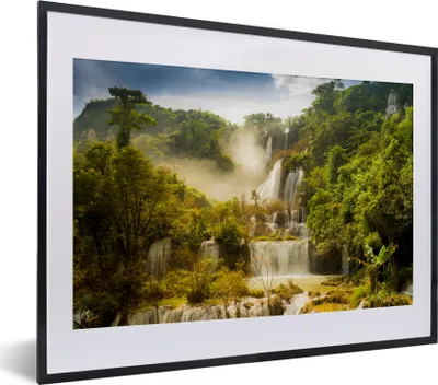 Produktbild von MuchoWow® MuchoWow® Gerahmtes Poster Thailand - Wasserfälle - Tropen 40x30 cm - Poster mit zchwarzem Bilderrahmen - Bilderrahmen - Poster im Rahmen