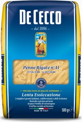 Zdjęcie produktu dla De Cecco Makaron Rurki Skośne 500 G