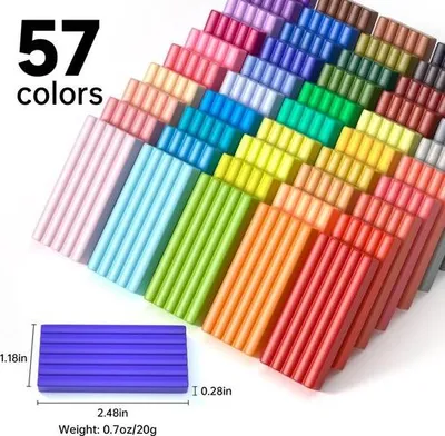Produktbild von Knetset – Polymerknete & Modelliermasse – DIY-Knetset mit 57 Farben & Knetformen – Spielknete & leicht zu reinigen – Zubehör für kreatives Modellieren