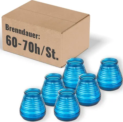 Produktbild von Flairlights Dunkelblau, Ø 95 mm x H 100 mm, 6 Stück - Brenndauer ca. 60-70 Std.