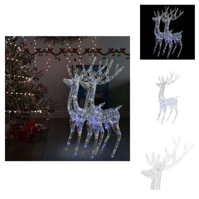 Immagine prodotto di vidaXL XXL Renna decorazione natalizia acrilica 250 LED 2 pezzi 180 cm - Illuminazione natalizia