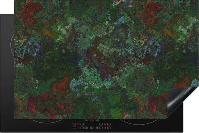 Produktbild von KitchenYeah© Herdabdeckplatte Muster - Farbe - Abstrakt - Grün , 80x52cm, Küche Deko, Glaskeramikkochfeld Herdabdeckung, Abdeckplatte fùr Kochfeld