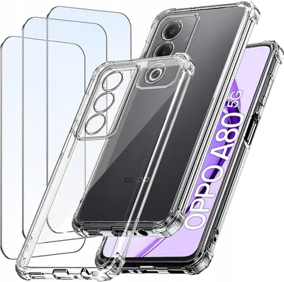 Obrázek produktu pro SADA Pouzdro pro Oppo A80 5G ANTI-SHOCK CLEAR ZESÍLENÉ + 3 KS SKLO