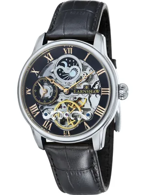 Produktbild von EARNSHAW ES-8001-04 Herren-Armbanduhr, Edelstahl-Gehäuse, Leder-Armband