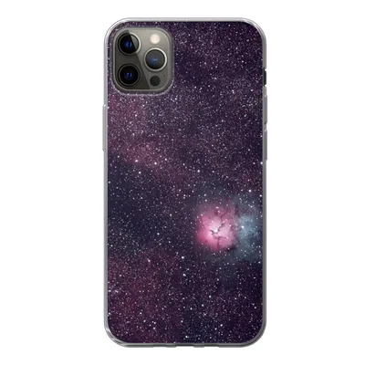 Produktbild von MuchoWow® Handyhülle Schutzhülle Hülle für iPhone 12 Pro Max Universum - Sterne - Rosa - Jungen - Mädchen - Kinder Silikon Softcase Handy Hülle - Hartschale