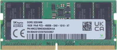 Immagine prodotto di SK hynix 16 GB di memoria RAM per laptop DDR5 4800 MHz SO-DIMM HMCG78MEBSA092N