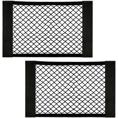 Immagine prodotto di Set di 2 organizer per il bagagliaio, realizzati in nylon, con tasche a rete e chiusura a velcro, dimensioni 40 x 25 cm
