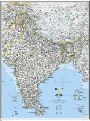 Produktbild von National Geographic Map India, Planokarte