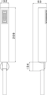 Produktbild von Badset mit Handbrause, Staafmodell, 1 Strahl, Wandhalter und Duschschlauch 150 cm, mattschwarz