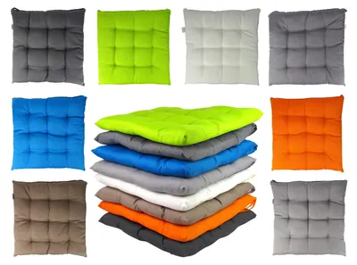 Image de Coussin de siège rembourré pour chaises - Lot de 4 coussins marrons avec sangles de fixation