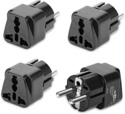 Image de Adaptateur international pour prises britanniques – Pour ordinateurs portables, téléphones et chargeurs – Compact, prise universelle – Pour les vacances et les voyages d'affaires