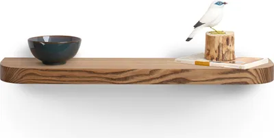 Produktbild von Rikmani Wandregal Massiv Schweberegal Holz Esche 80 cm MARI dunkel