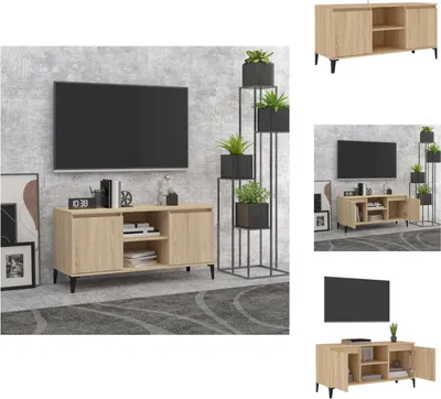 Image de vidaXL Armoire TV avec pieds métalliques chêne Sonoma 103,5x35x50 cm - Meuble TV