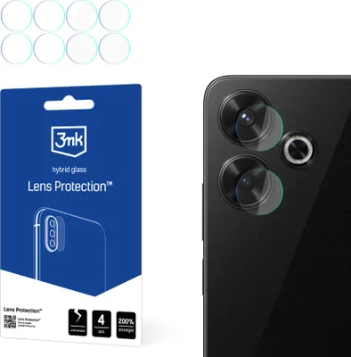 Produktbild von 3mk Hybridglas Lens Protection für Redmi 13 4G Kamera Objektiv Kameralinse 0,16mm 6H (4 Stück)
