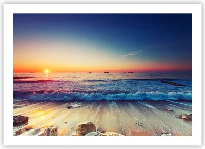 Produktbild von Poster - Poster ohne Rahmen - Meer Strand Welle - 70x50 cm - Wand Bild - Wanddeko - Wandbilder - Kunstposter - Wandposter - Bilder - Kunstdruck - Wanddekoration - Wandbild - P2XAA70x50-3613