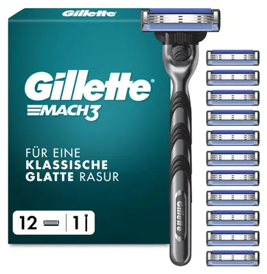 Image de Gillette Mach3 rasoir hommes rasoir 3 lames 1 rasoir Gillette 12 embouts lames rasage technologie avancée
