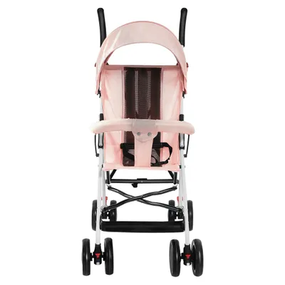 Produktbild von Kinderwagen Buggy Klein Zusammenklappbar Buggy Kinderbuggy Sportwagen mit 4 Räder Inkl.Moskitonetz und Sonnenverdeck Rosa