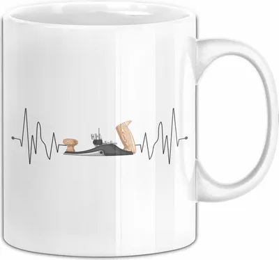 Produktbild von Schreiner Holz Tasse Geschenk Holz Herzschlag Tischler Handwerker Geschenk Männer (Weiß)
