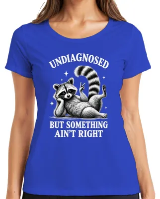 Productafbeelding van Undiagnosed But Something Ain't Right - Wasbeer - T-shirt voor dames, blauw, maat 3XL