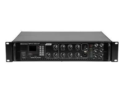 Immagine prodotto di Omnitronic OMNI 80709787 - Amplificatore di missaggio mono ELA a 6 zone da 250 W Lettore MP3