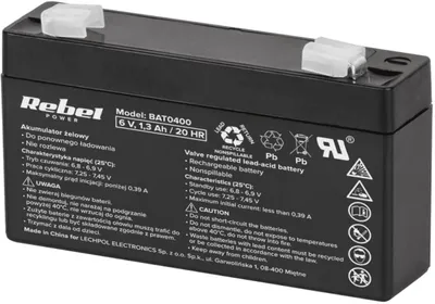 Image de Batterie gel 6V 1,3Ah Batterie de rechange 97 x 24 x 51 mm