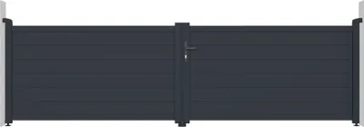 Produktbild von Doppelflügeltor aus Aluminium 4m EIGER H.115cm grau