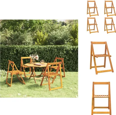 Immagine prodotto di vidaXL Sedie da giardino pieghevoli 4 pz. Legno massiccio di acacia - sedie da giardino