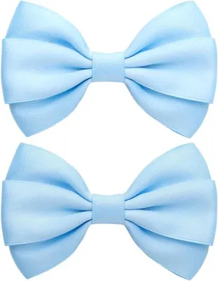 Productafbeelding van Allecto Plus - Set van 2 haarspelden, 9 cm breed - Handgemaakte blauwe strikken voor kinderen - Haaraccessoires voor jongens en meisjes - Blauw