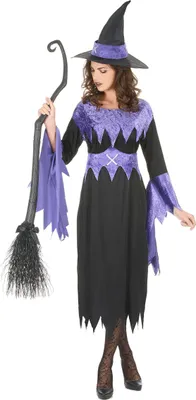 Immagine prodotto di Incantevole costume da strega da donna da favola nero-viola - Taglia unica (40)