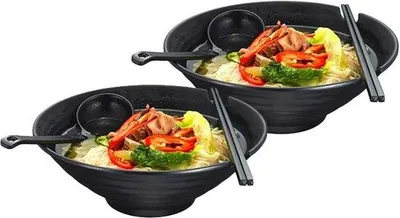 Obrázek produktu pro Černá miska na ramen 1000 ml, prémiová, protiskluzová