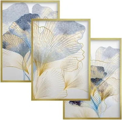 Produktbild von Elegante Poster Goldrahmen Glamour Wandbilder für Wohnzimmer Schlafzimmer