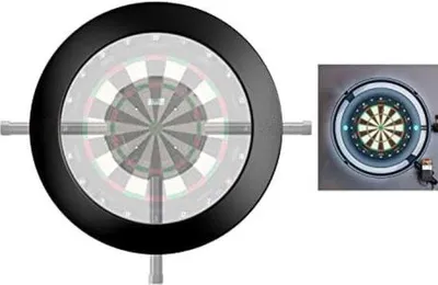 Image de Cible de fléchettes noire avec éclairage LED, 1,5 kg