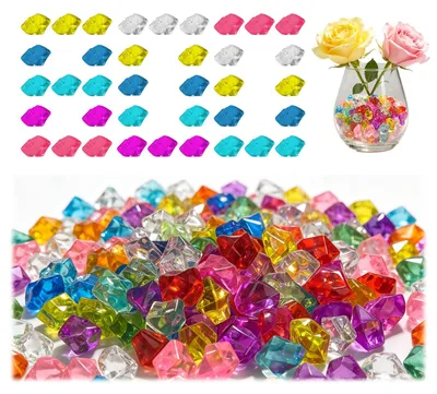 Productafbeelding van Dekosteentjes - 800 stuks kleurrijke acryl decoratieve diamanten - voor knutselen en decoreren - in diverse kleuren