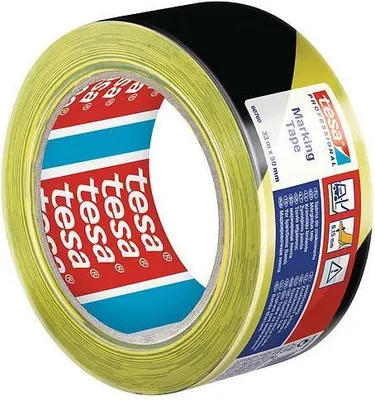 Produktbild von TESA-Warnband, gelb-schwarz, 33 m 50 mm