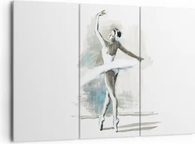 Produktbild von Bild auf Leinwand - Leinwandbild - 3 Teile - Ballerina Tanz Frau - 165x110cm - Wand Bild - Wanddeko - Wandbilder - Leinwanddruck - Bilder - Wanddekoration - Leinwand bilder - Wandbild - CE165x110-4953