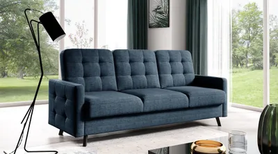 Produktbild von Sofa 3-Sitzer Schlafsofa Designersofa GARNET Stoff Luis Dunkelblau