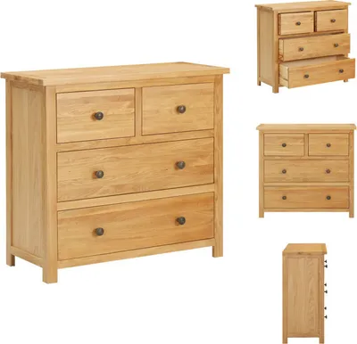 Produktbild von vidaXL Kommode 80×35×75 cm Massivholz Eiche -  Kommoden