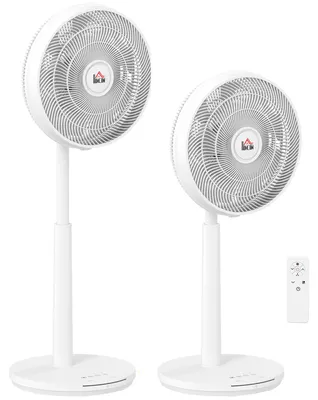 Obrázek produktu pro Tichý stojanový ventilátor HOMCOM s dálkovým ovládáním, 12 rychlostí, bílý