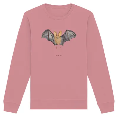 Produktbild von Mr. & Mrs. Panda Rundhals Pullover Fledermaus Flügel Größe XXL - Canyon Pink - Geschenk, Lustige Sprüche, Sweater, Baumwoll Sweatshirt, Pulli