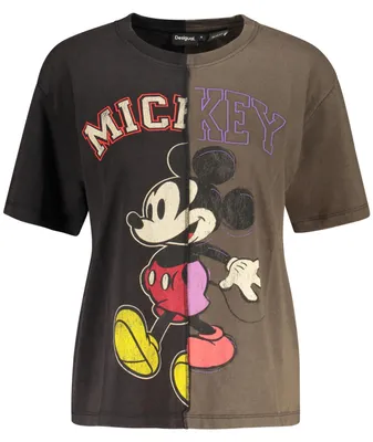 Image de T-shirt noir à manches courtes DESIGUAL pour femme