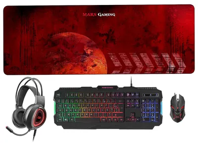 Produktbild von Mars Gaming MCPRGB2FR, Kabelgebunden, USB, Membran Key Switch, AZERTY, RGB-LED, Schwarz
